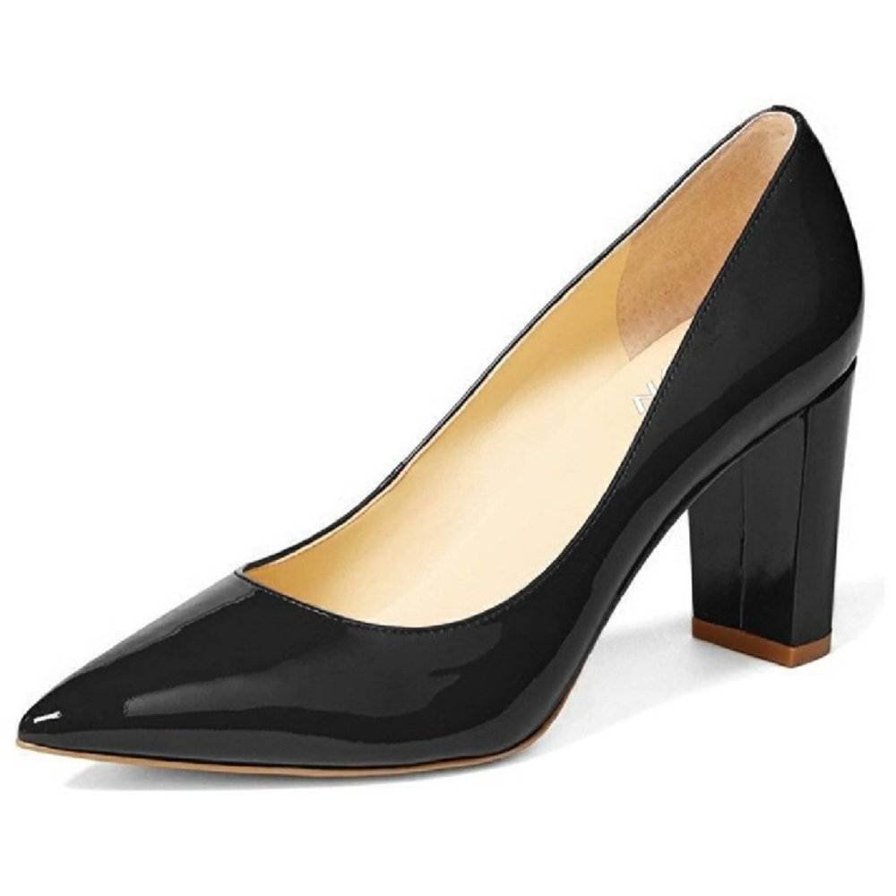 YDN Women Classic Pointed Toe Chunky High Heel